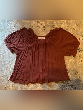 Abercrombie & Fitch Women's Button Front Shirt - Size S - Dusty Rose